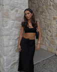 Black Silky Maxi Skirt