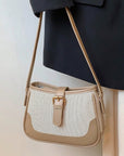 Beige Leather Shoulder Bag