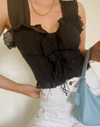 Black Ruffle Cami