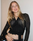 LACE BALLET WRAP TOP / BLACK