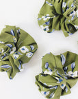 khaki green hair scrunchie