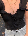 Black Ruffle Cami