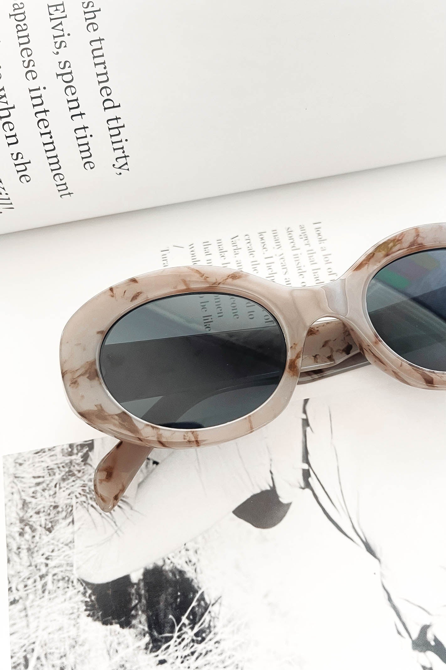 Grey Oval Sunglasses