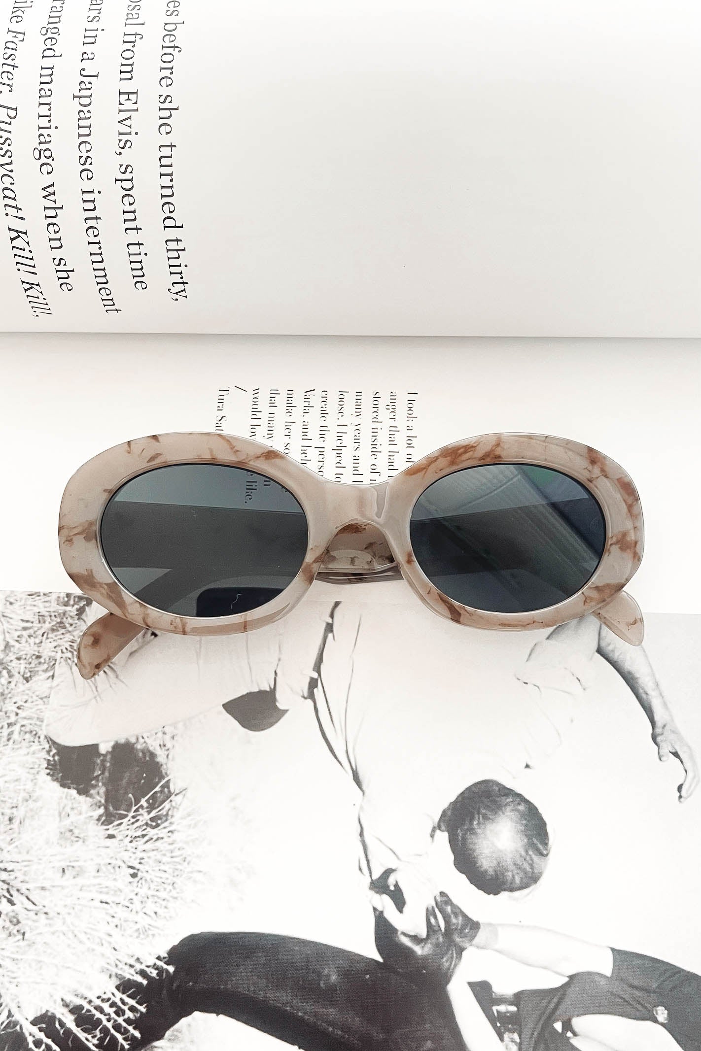 Grey Oval Sunglasses