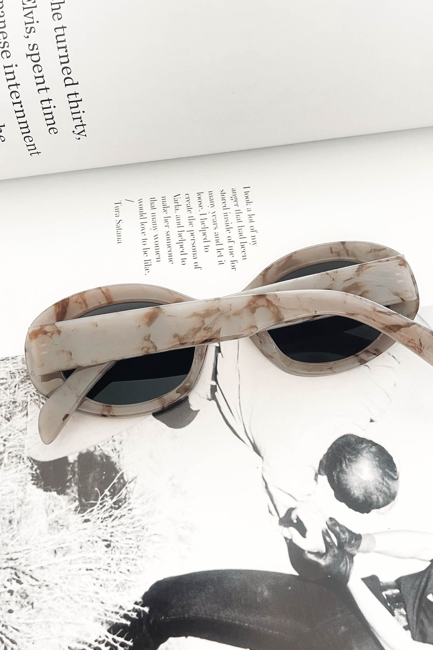 Grey Oval Sunglasses