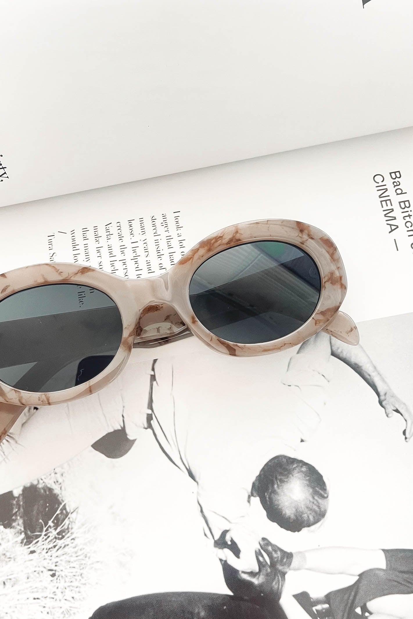 Grey Oval Sunglasses