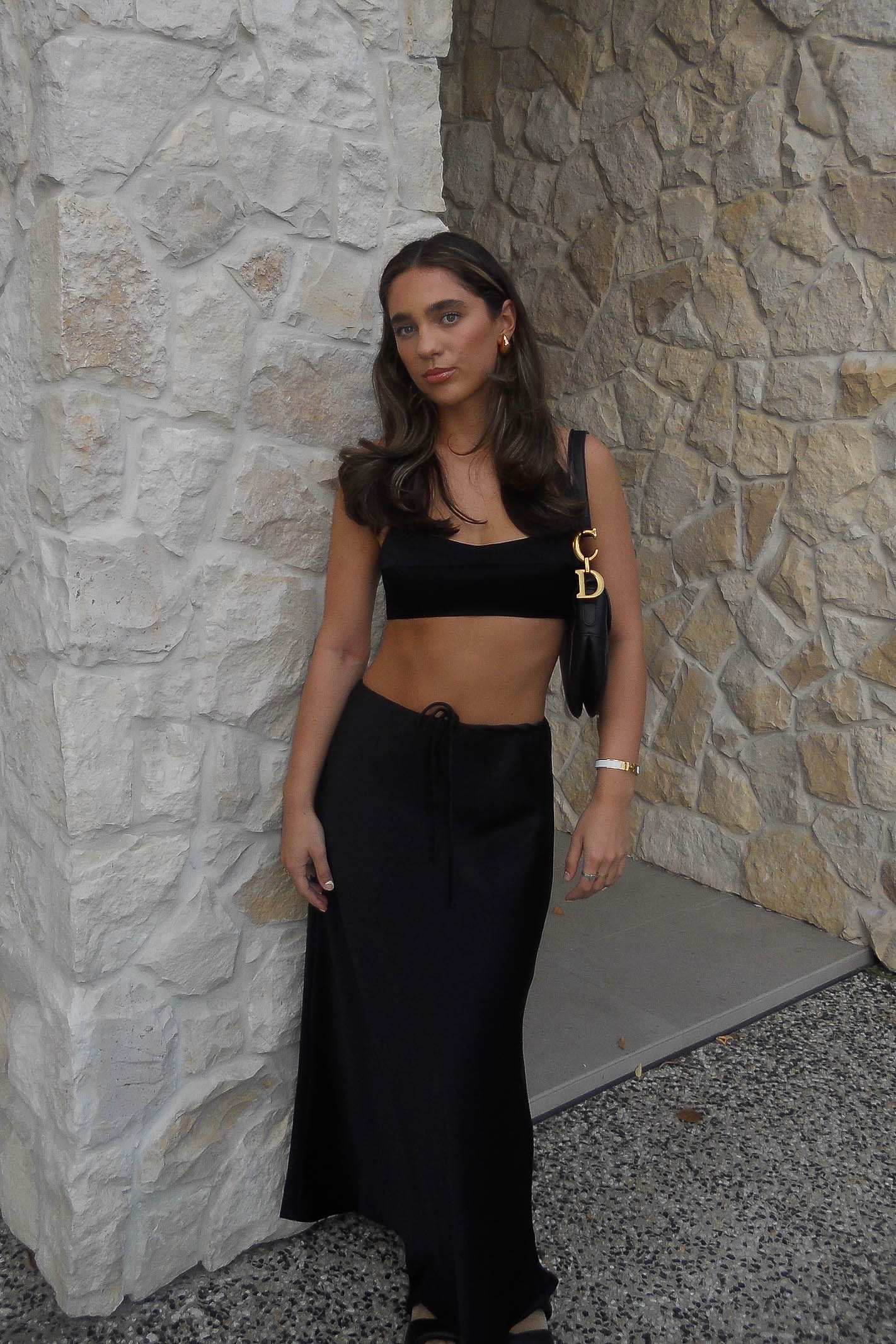 Black Silky Maxi Skirt
