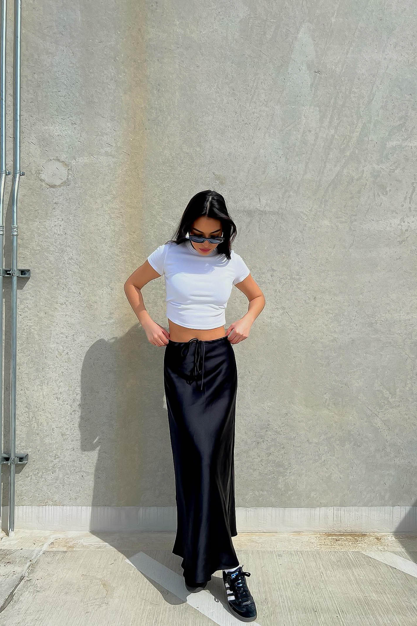 Black Silky Maxi Skirt