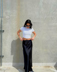 Black Silky Maxi Skirt