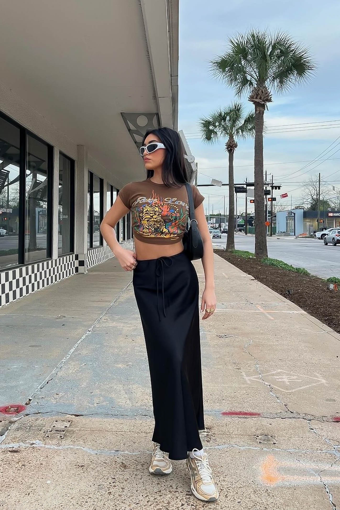 Black Silky Maxi Skirt