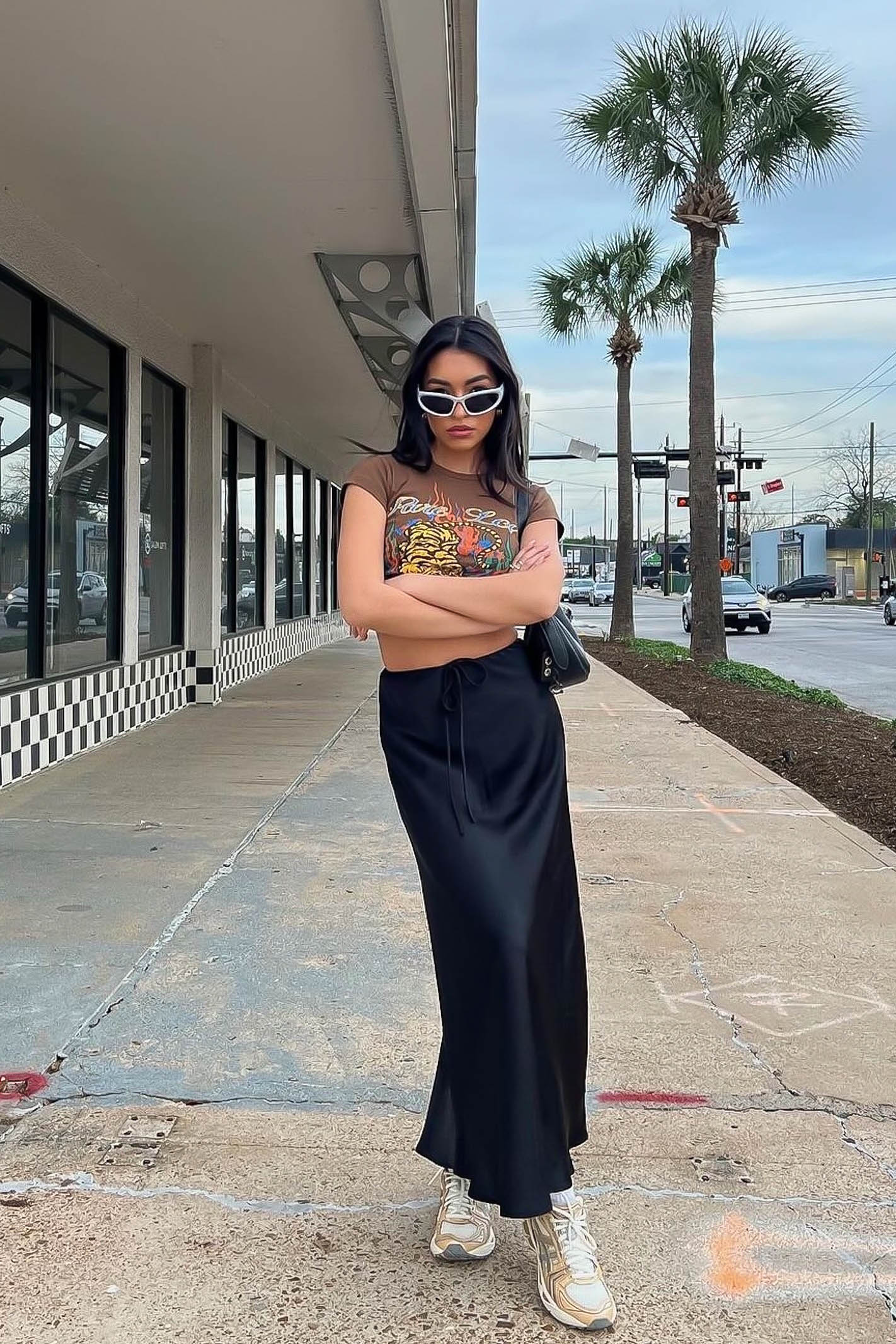 Black Silky Maxi Skirt