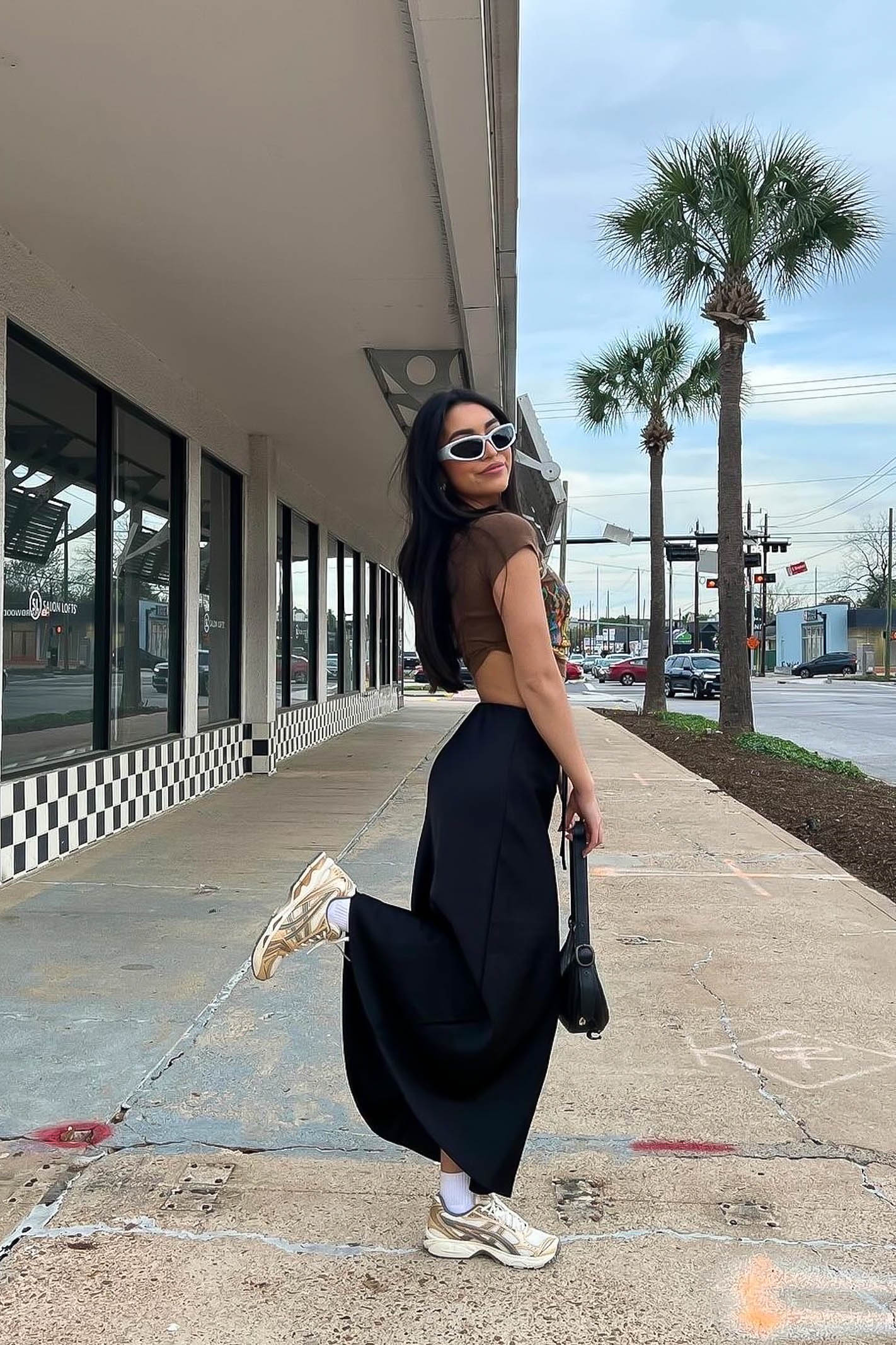 Black Silky Maxi Skirt