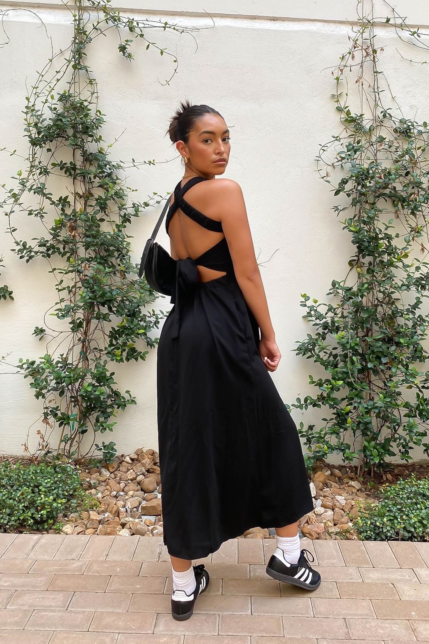 black maxi dress