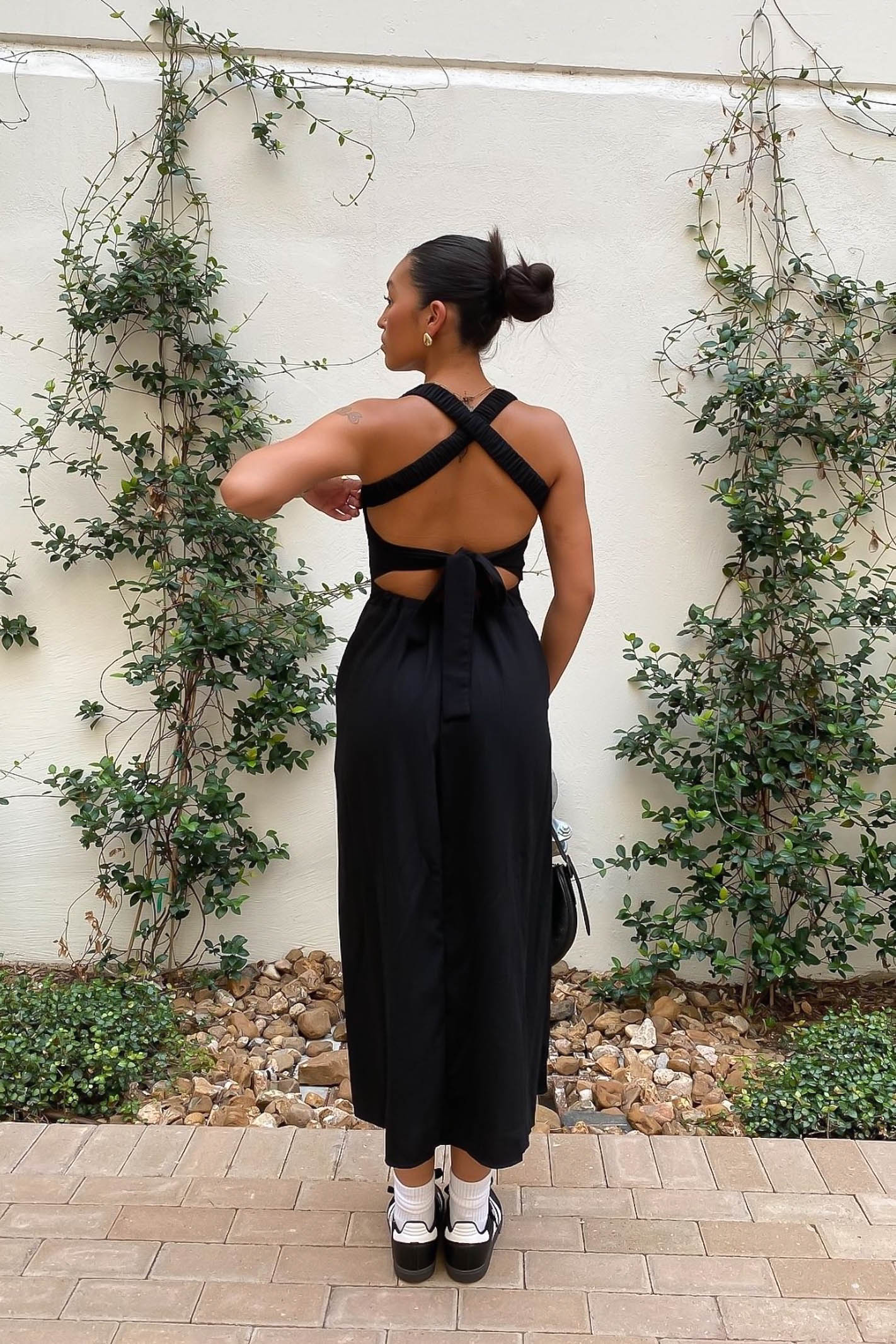 black maxi dress