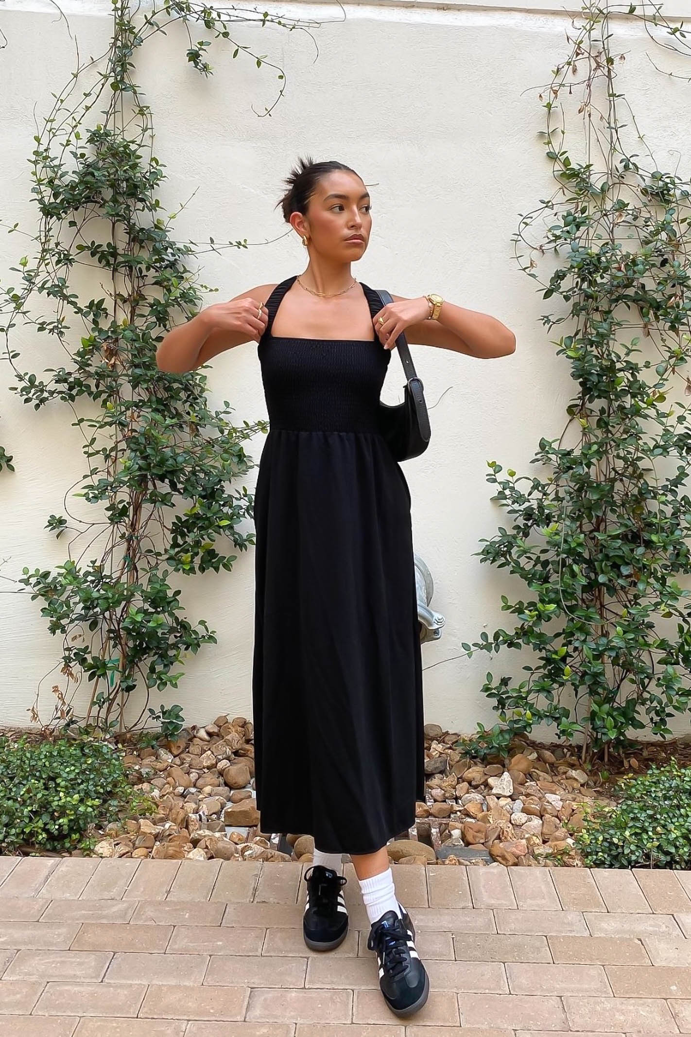 black maxi dress