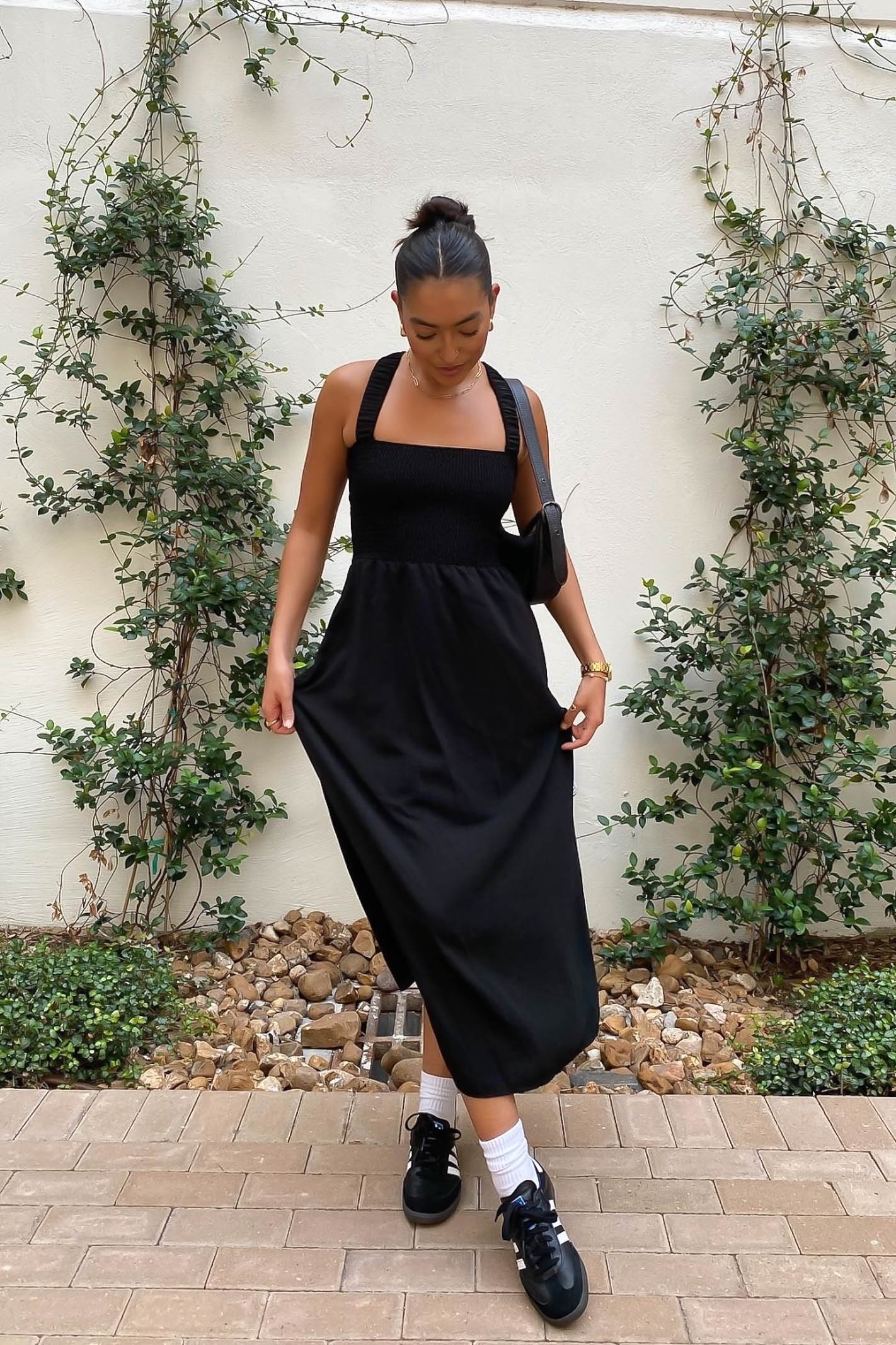 black maxi dress