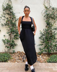 black maxi dress