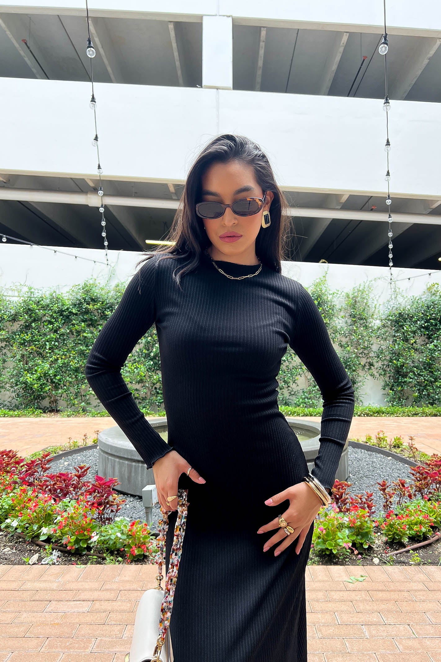 Black Long Sleeve Maxi Dress