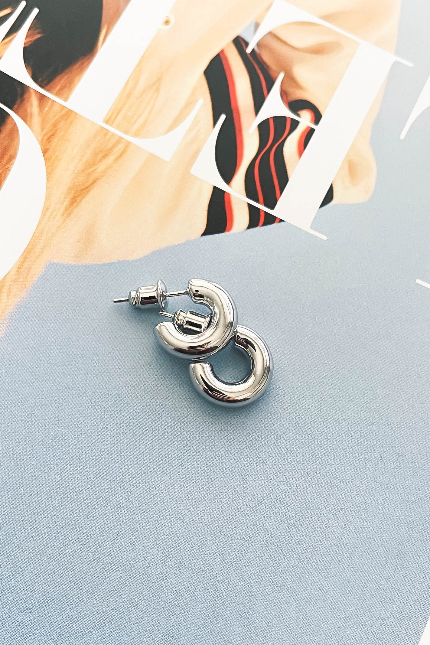 Silver Chunky Hoops