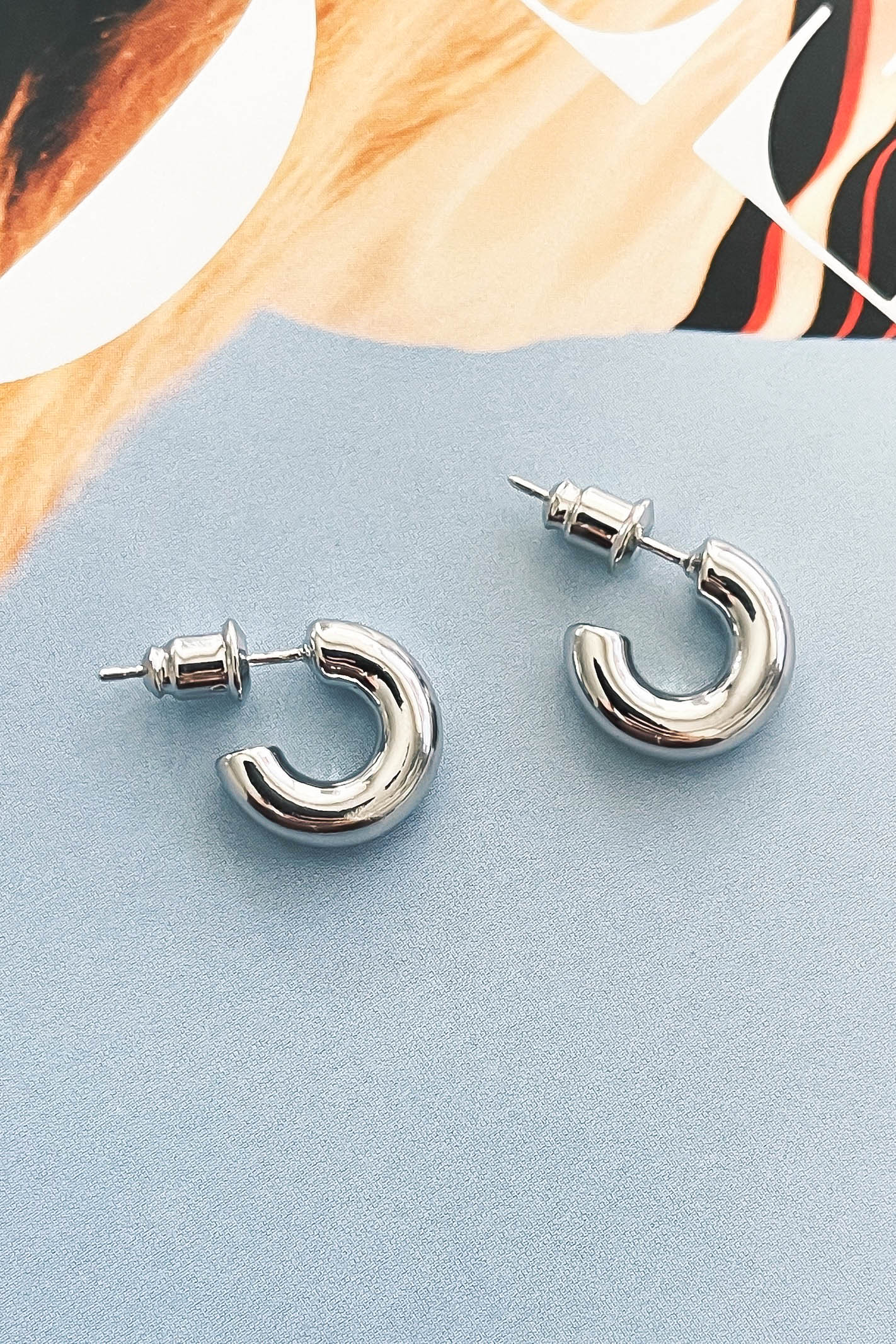 Silver Chunky Hoops