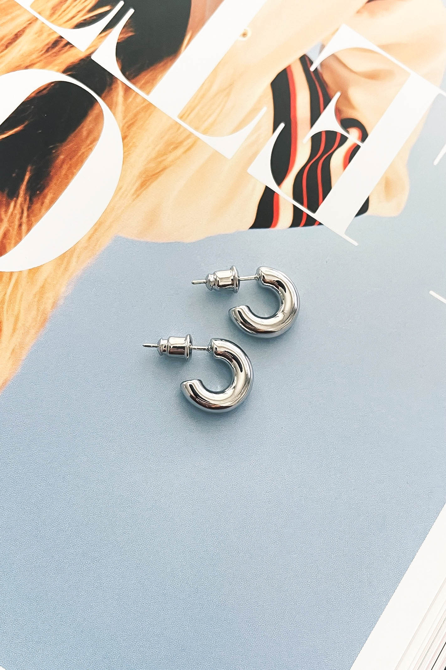 Silver Chunky Hoops
