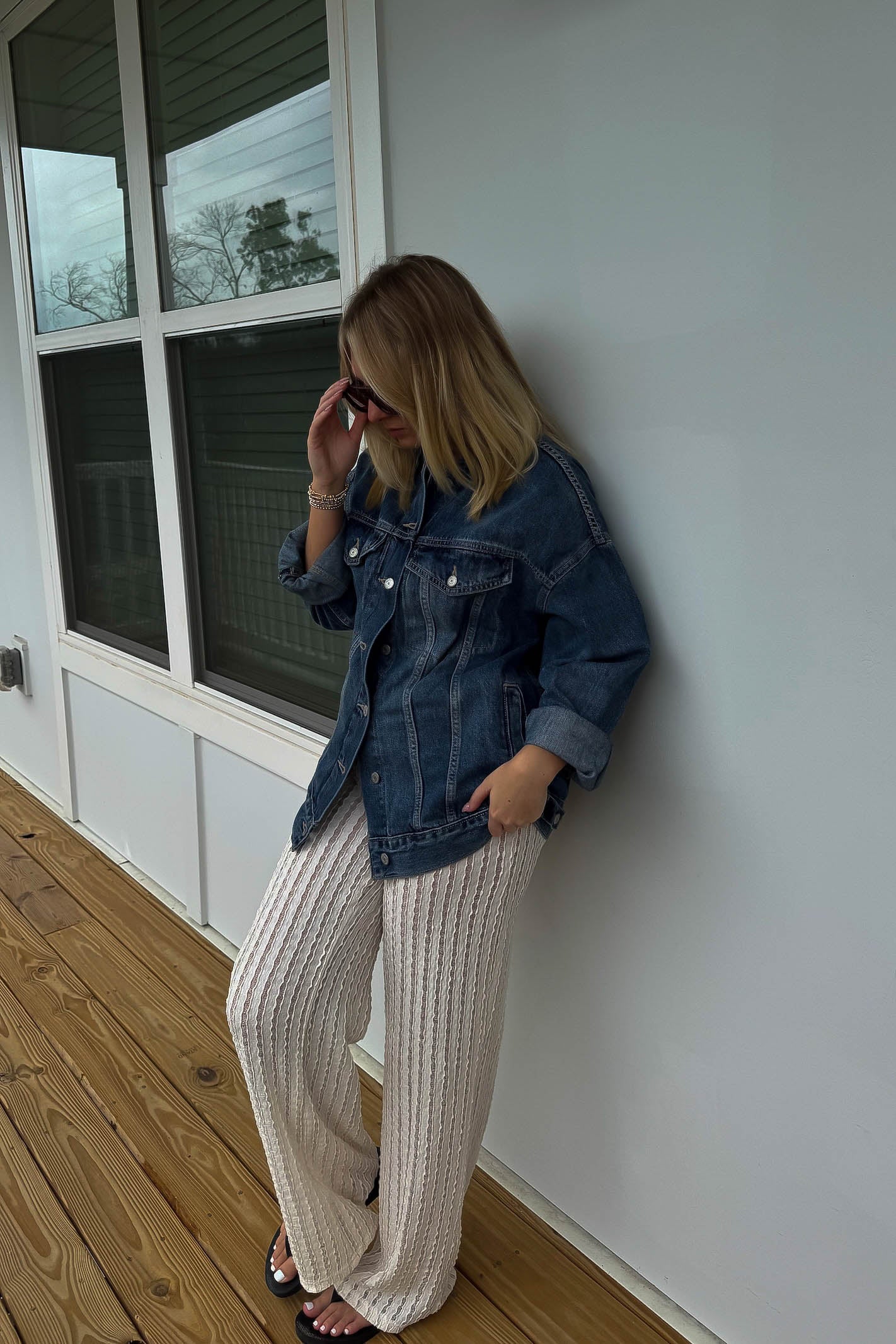 Women&#39;s cream lace pants