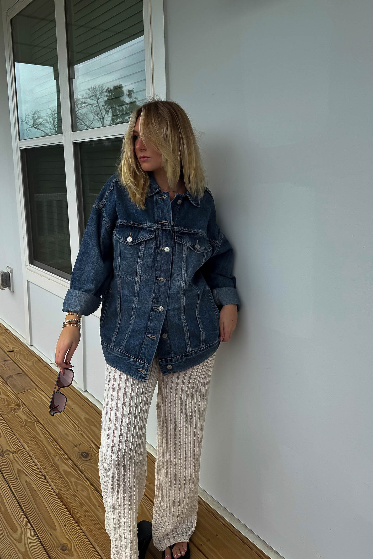 Women's cream lace pants