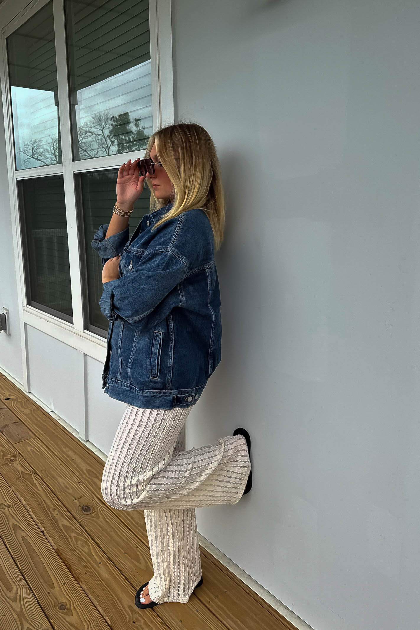 Women&#39;s cream lace pants