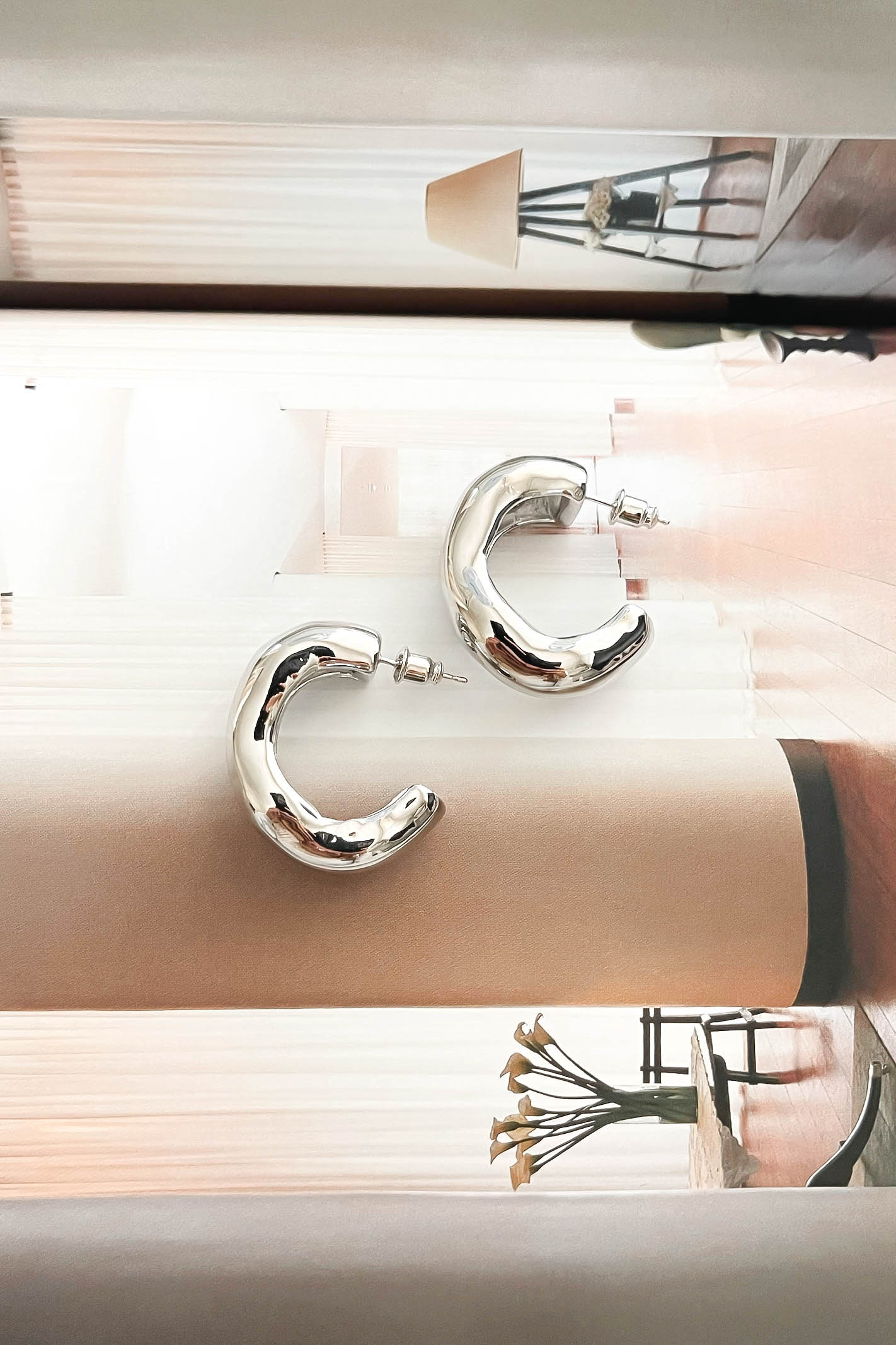Silver Chunky Hoops