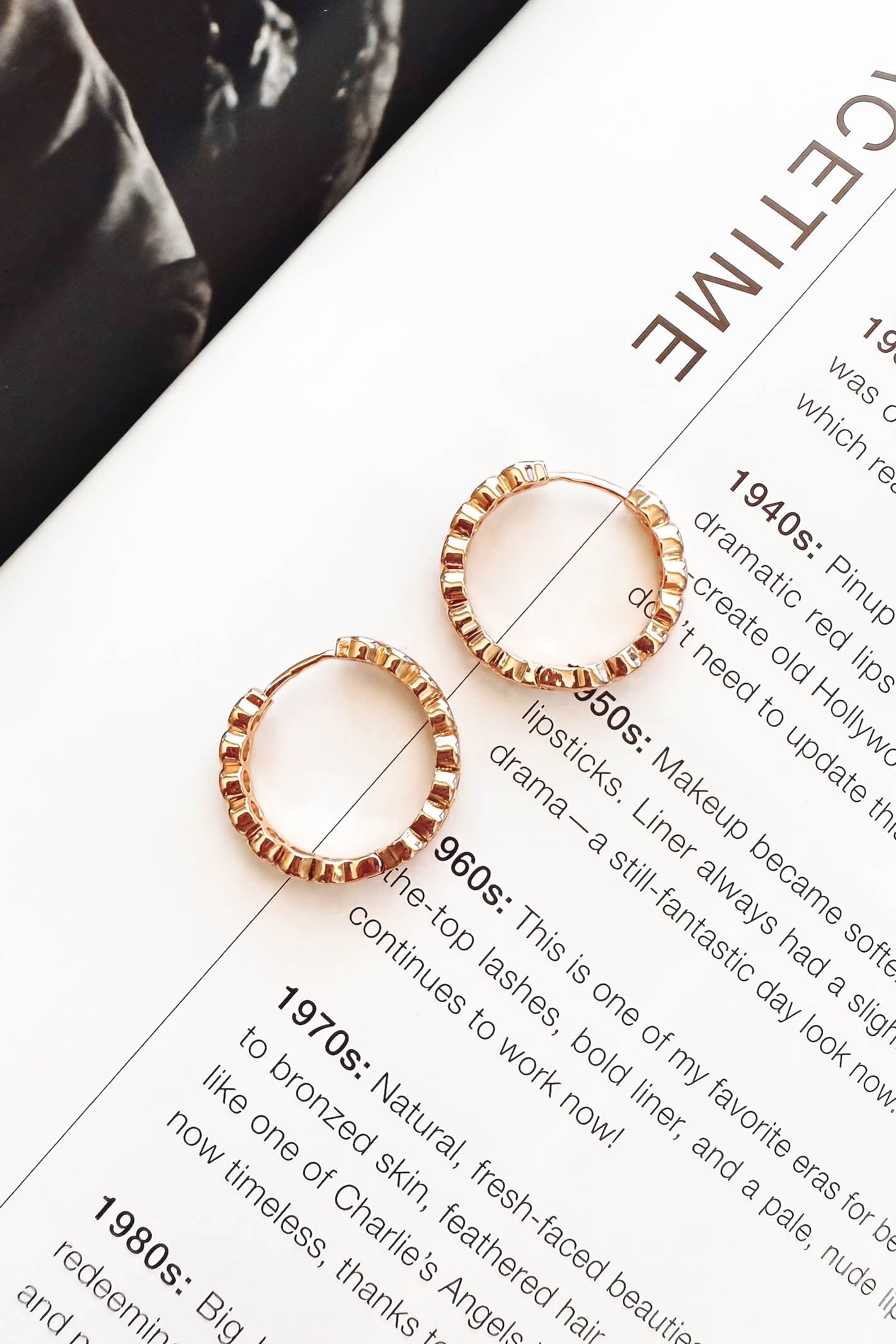 Gold Crystal Hoops