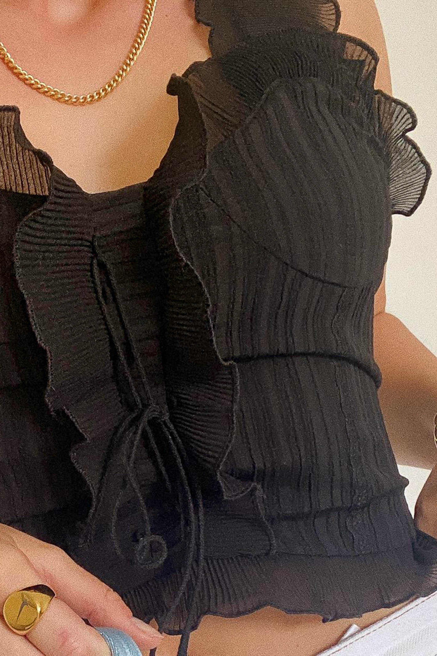 Black Ruffle Cami