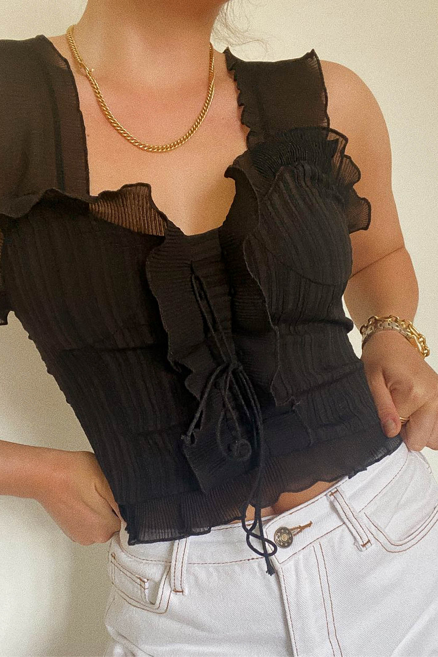 Black Ruffle Cami