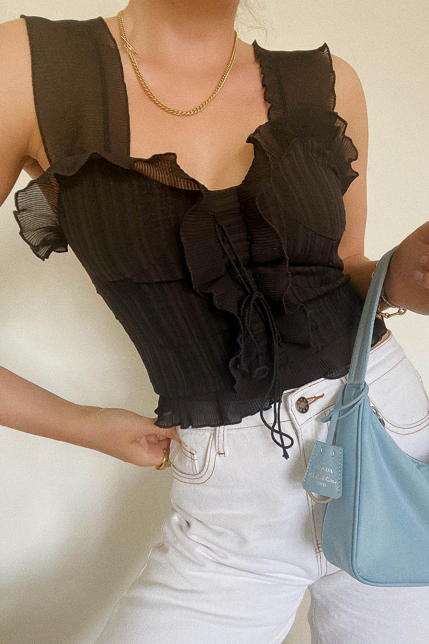 Black Ruffle Cami