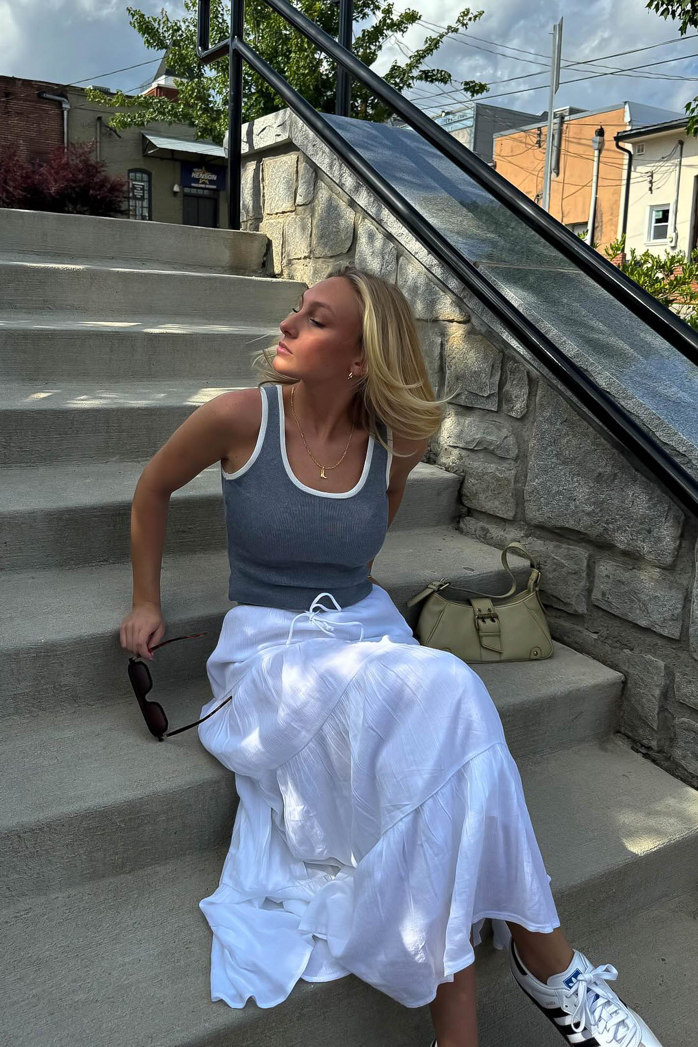 Grey and White Singlet