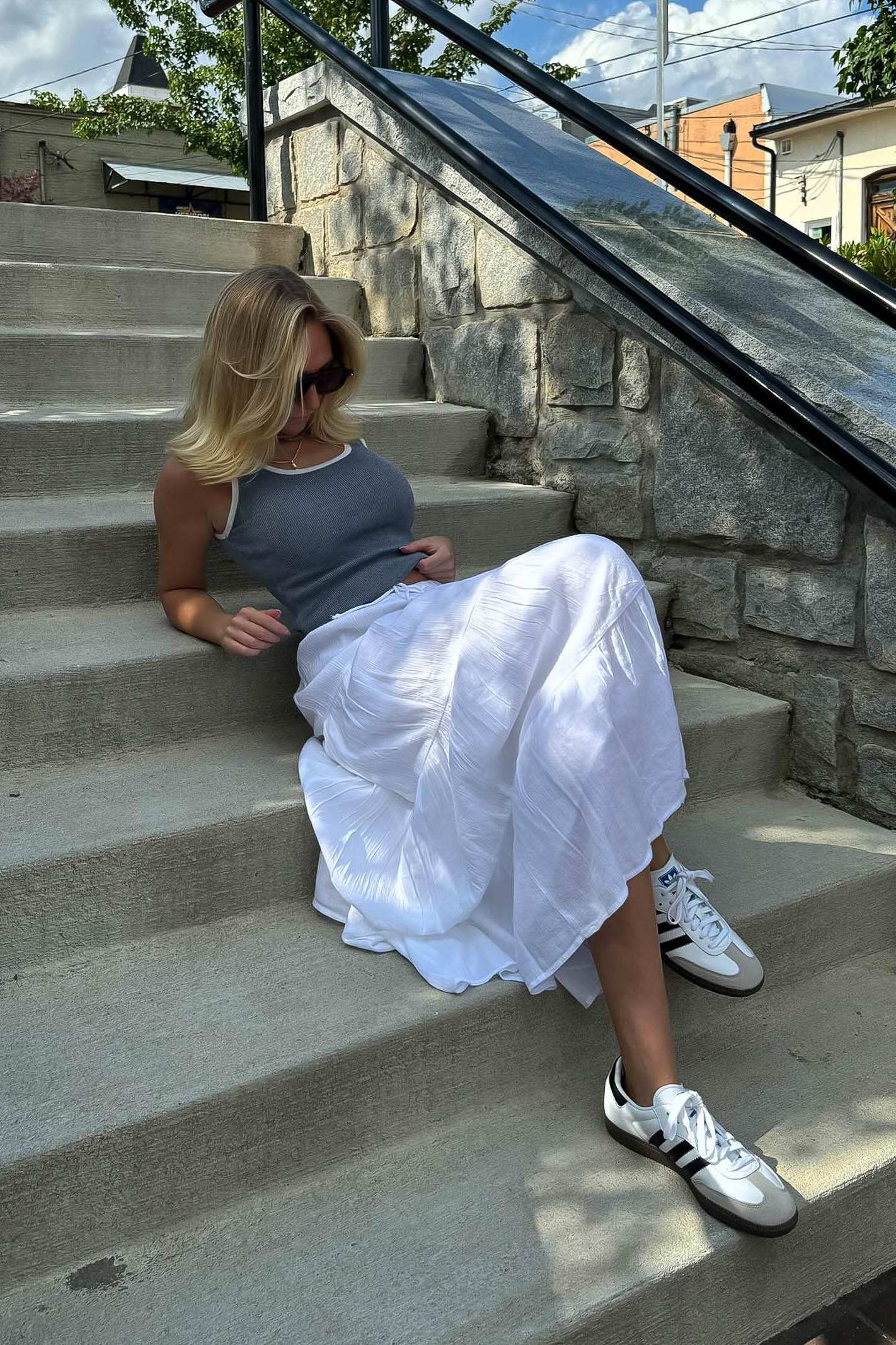 Grey and White Singlet