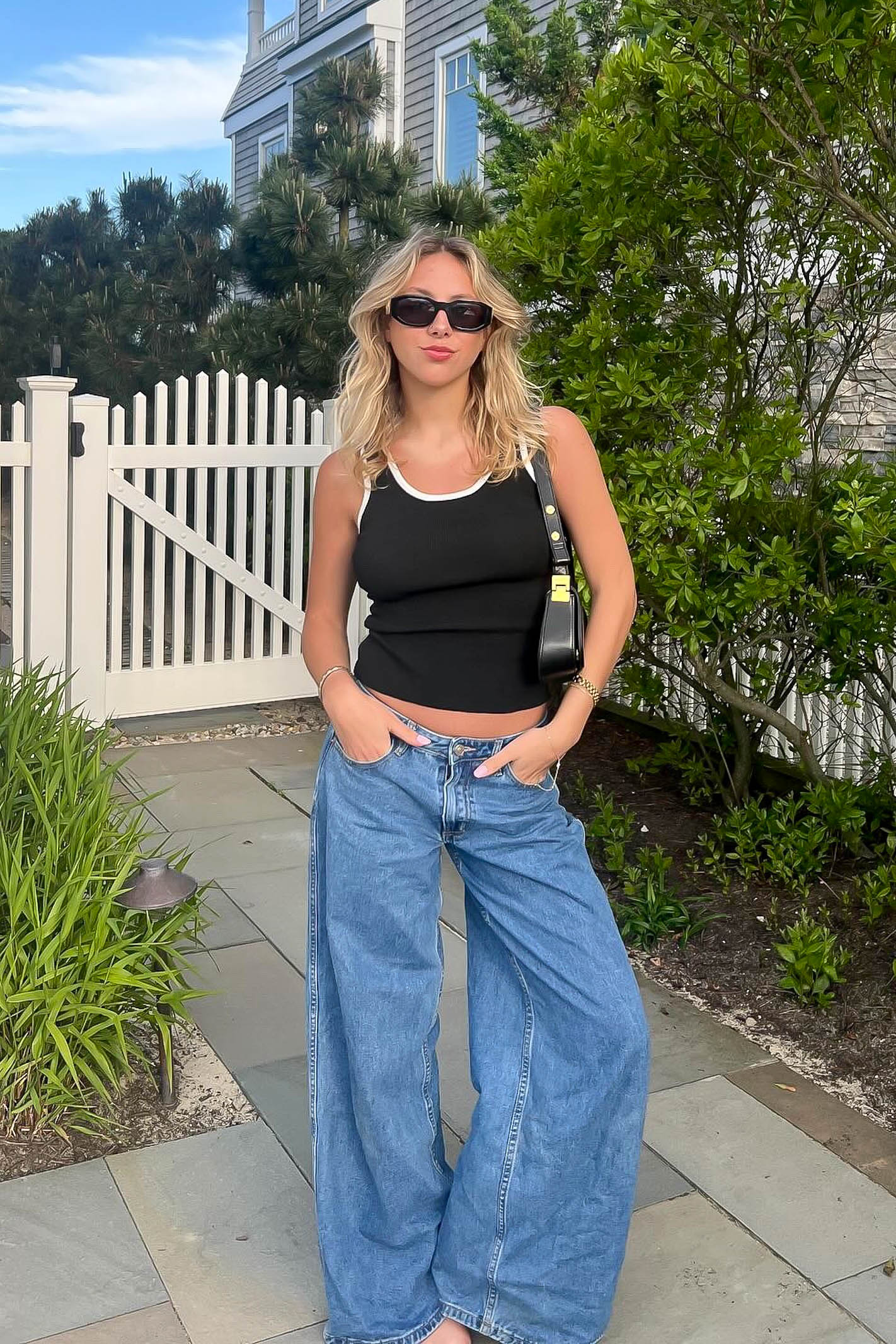 Black and White Knit Singlet