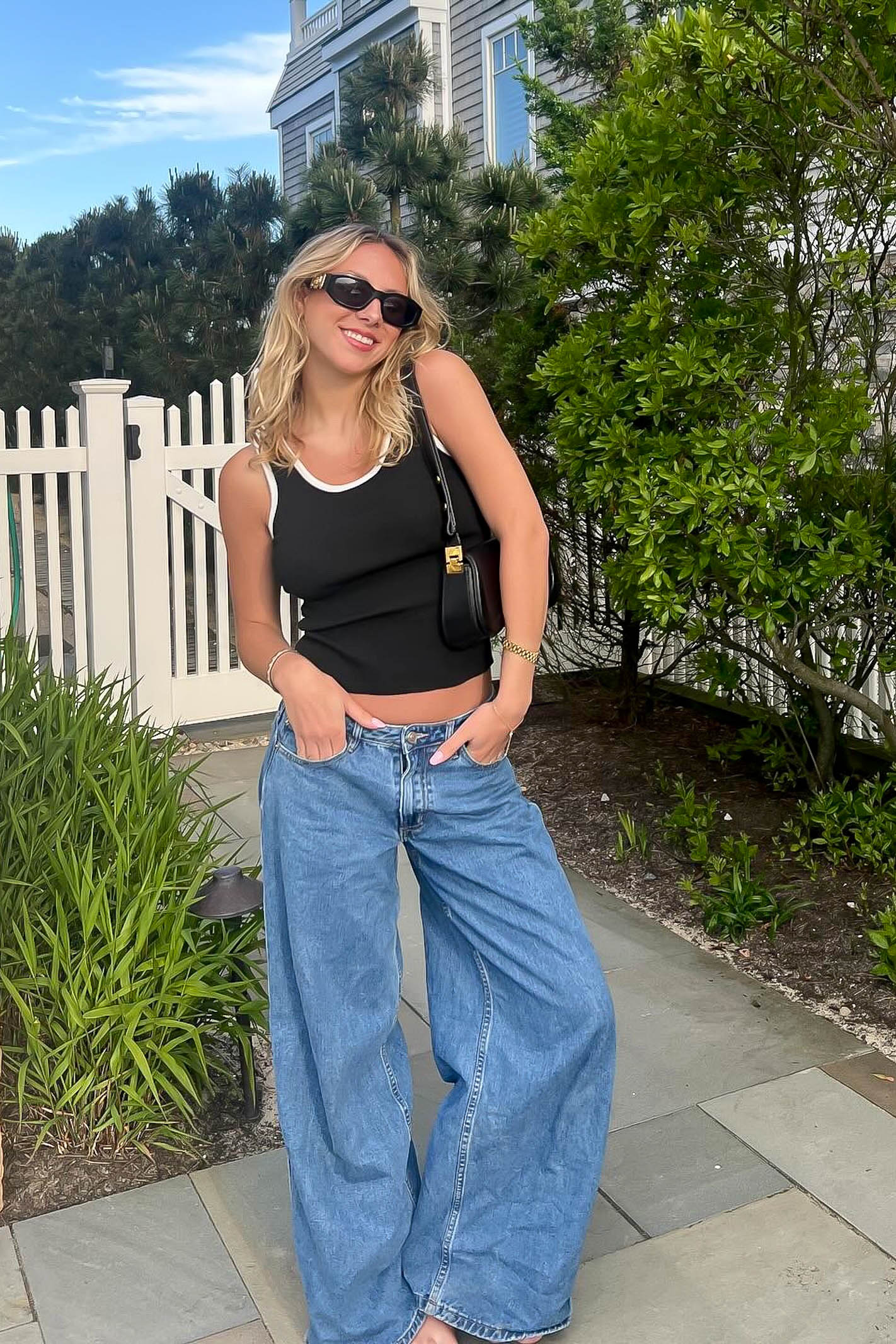 Black and White Knit Singlet