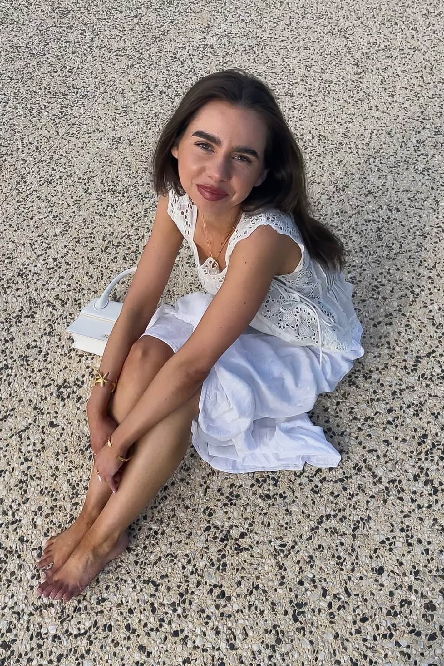 White anglaise cami top