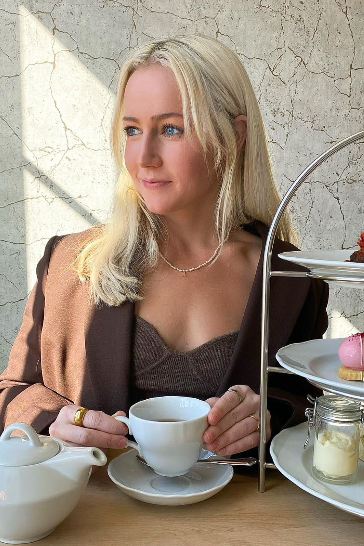 white bead initial letter necklace