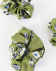 khaki green hair scrunchie