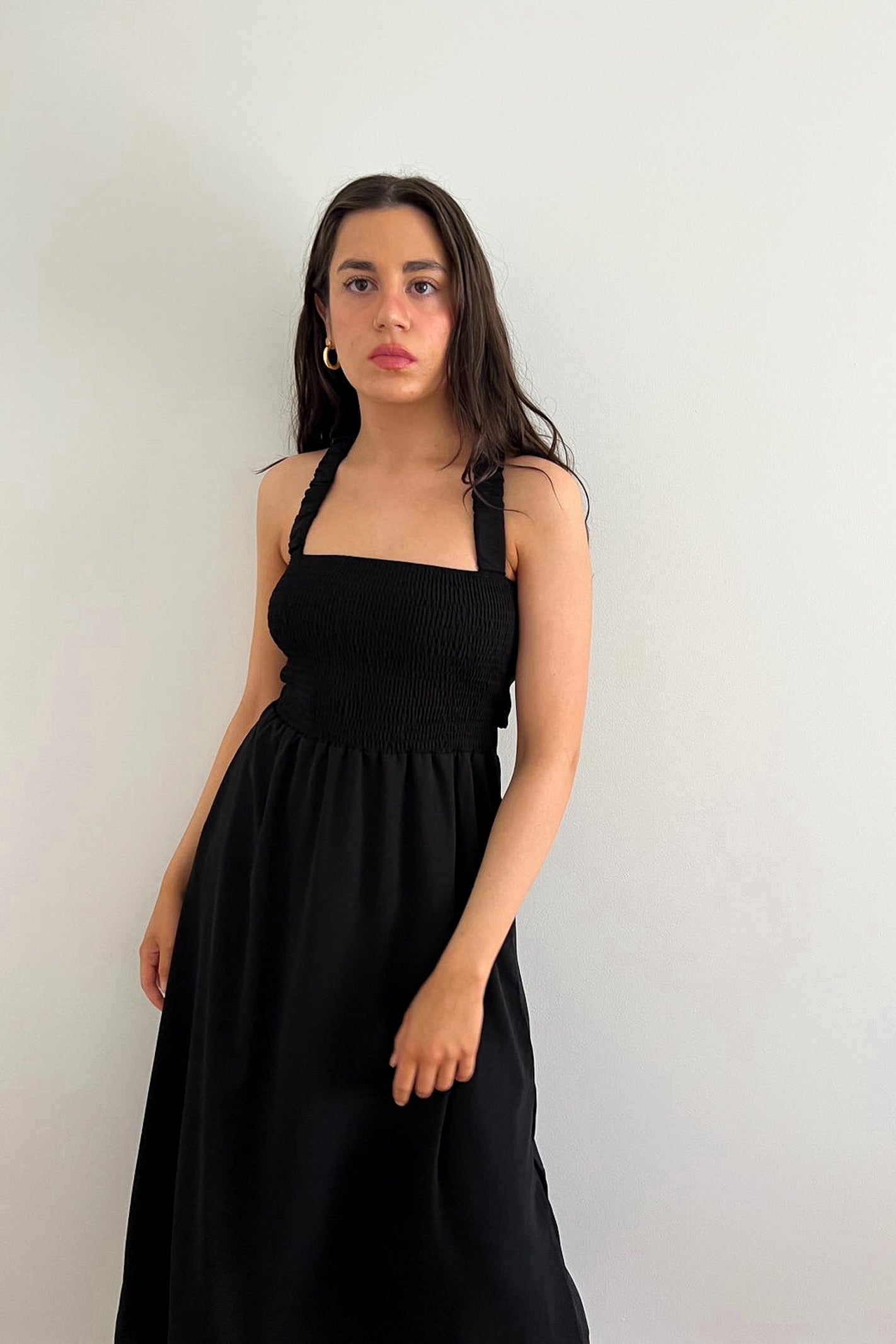 black maxi dress