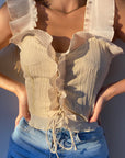 Cream Ruffle Cami